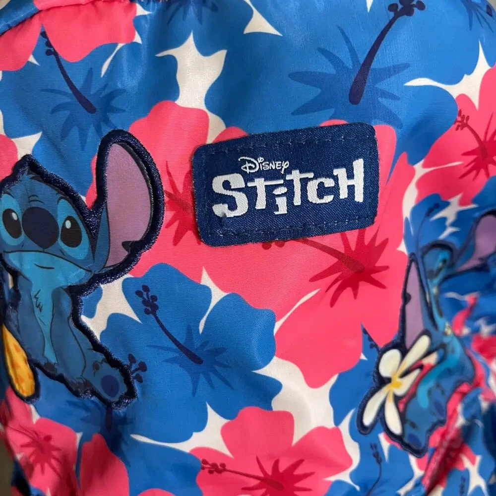 Disney Bioworld Stitch Backpack 12x16 Padded Straps Bottle Holder Zip Pockets